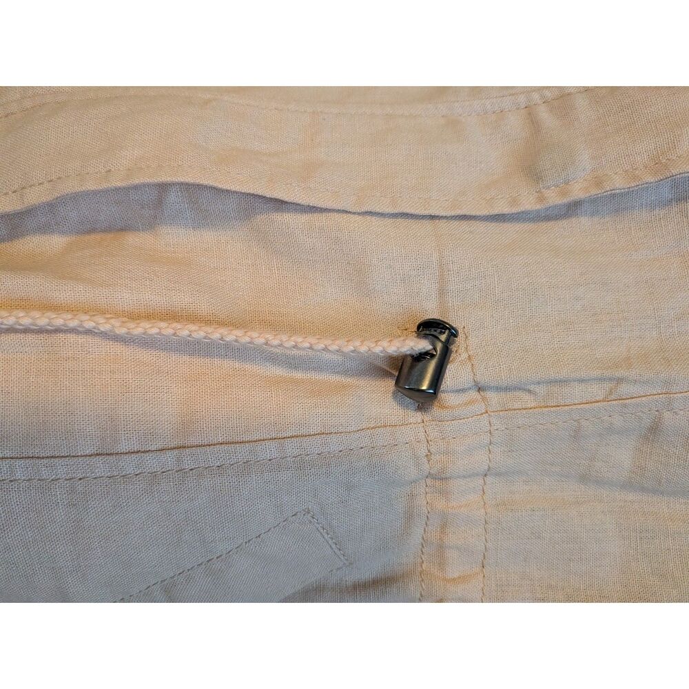Linen Blend Utility Vest Women Small Peach Summer Military Safari - Picture 10 of 10